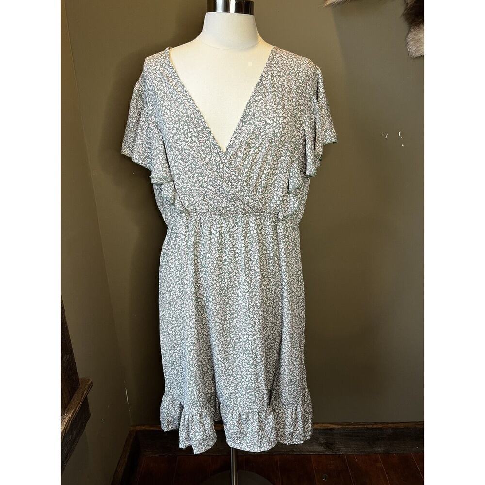 Davi & Dani Floral Print Casual Boho Sundress V-kneck dress size 1X